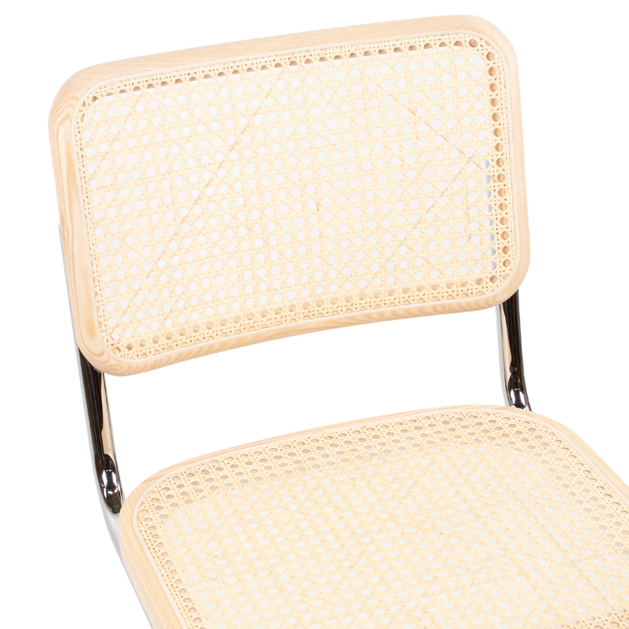 THONET Stahlrohr-Freischwinger S 32 V Rohrgeflecht-Sitz Esche Pure Materials - Nahaufnahme