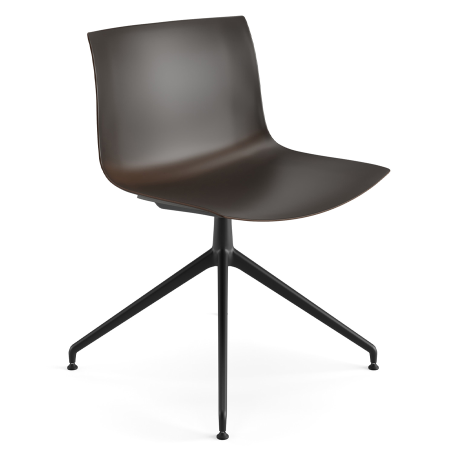 Arper Catifa Carta 3136 | Sternfuß drehbar | Schale Coffee | Gestell schwarz