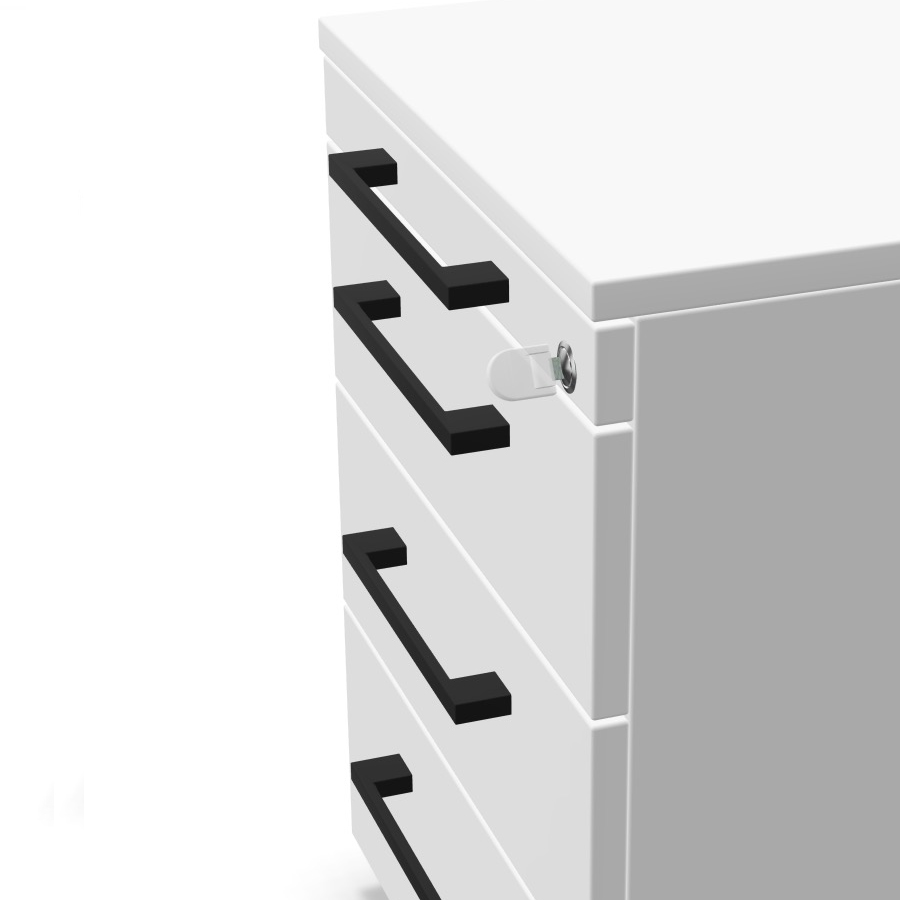 Palmberg Orga Plus Container weiß Griffe schwarz