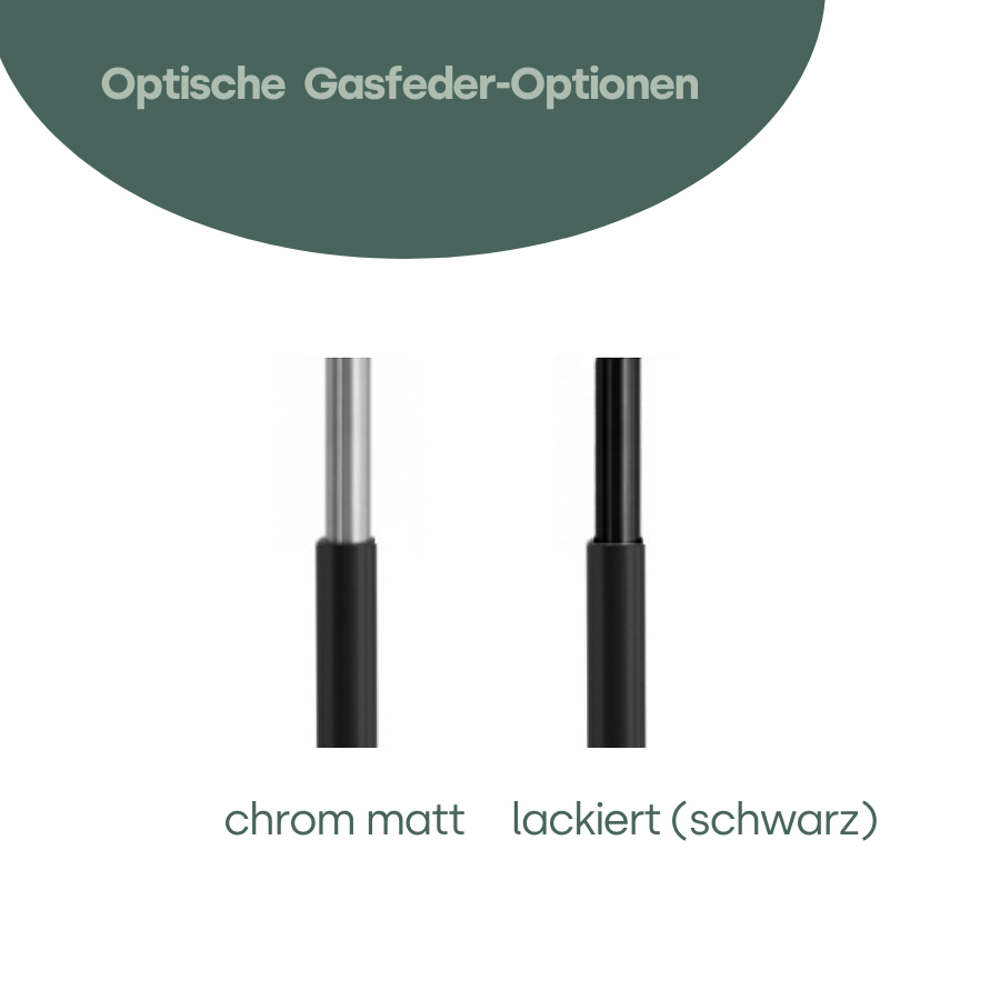 Unterschie Gasfeder chrom und Gasfeder lackiert