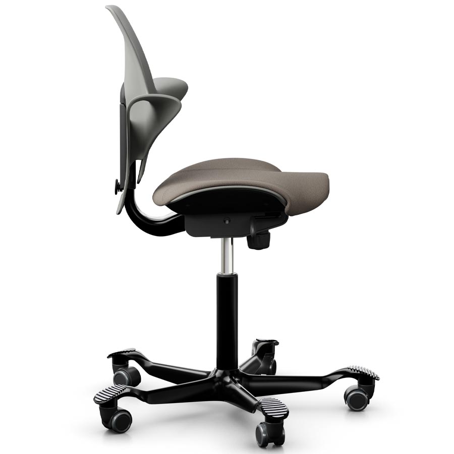 HAG CAPISCO PULS 8020 lehm mit Stoff Select lehm - Gestell schwarz - Seitenansicht