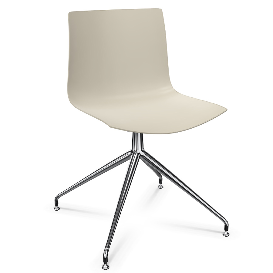 Arper CATIFA 46 0368 einfarbig beige - Gestell Alu glänzend