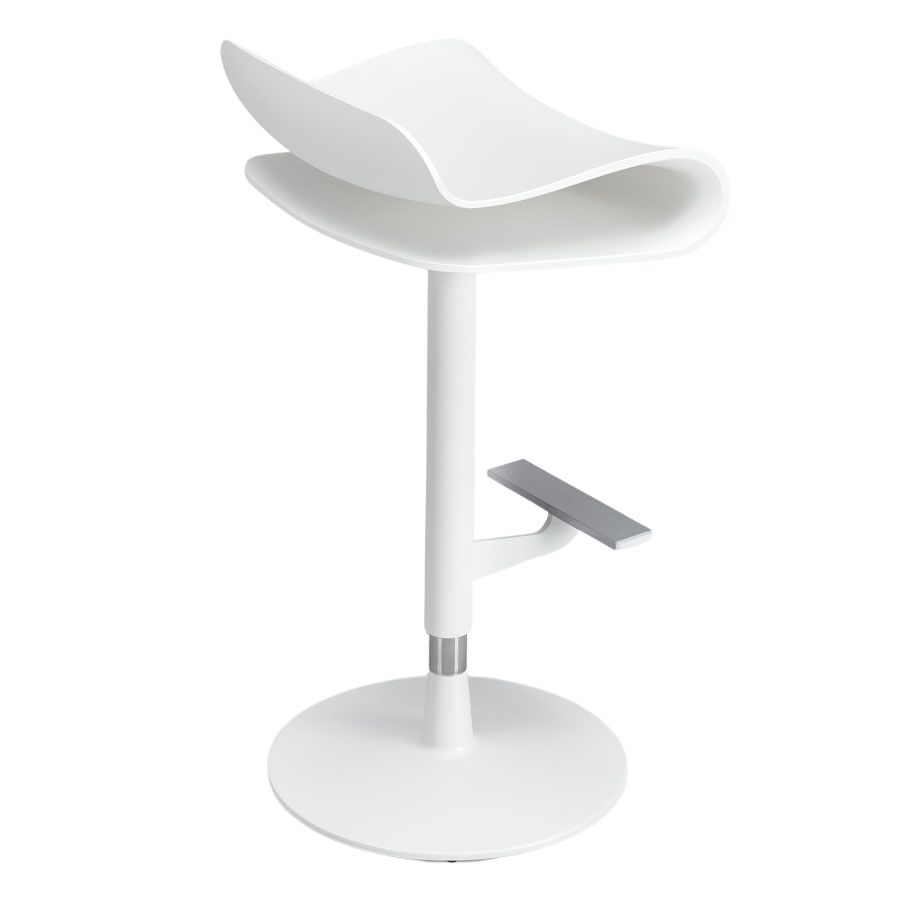 Kristalia BCN Barhocker höhenverstellbar Gestell weiß lackiert