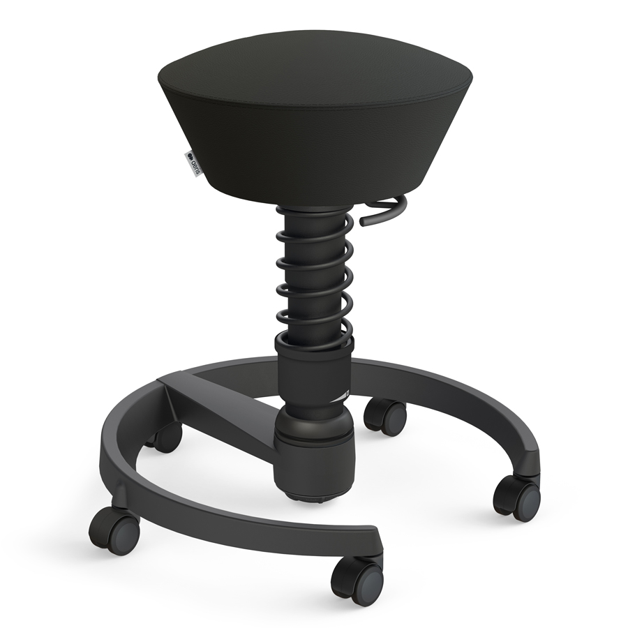 Aeris Swopper Kunstleder Uruguay schwarz mit Rollen - Standardfeder