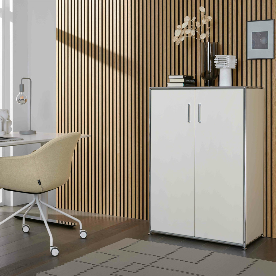 Bosse Solutions Highboard | Weiß | Flügeltüren