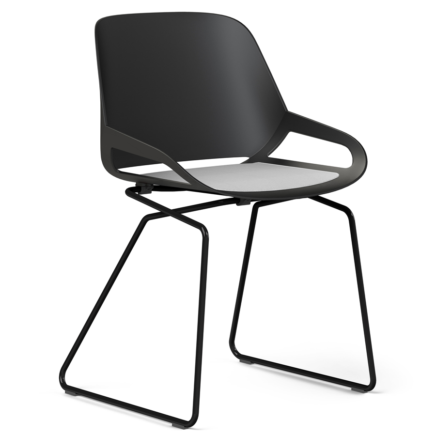 Aeris Numo Kufengestell schwarz - Sitzschale schwarz - Sitzkissen grau