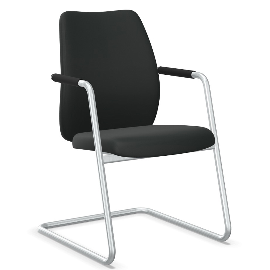 fm Fastline Freischwinger feeling light schwarz | Gestell silber