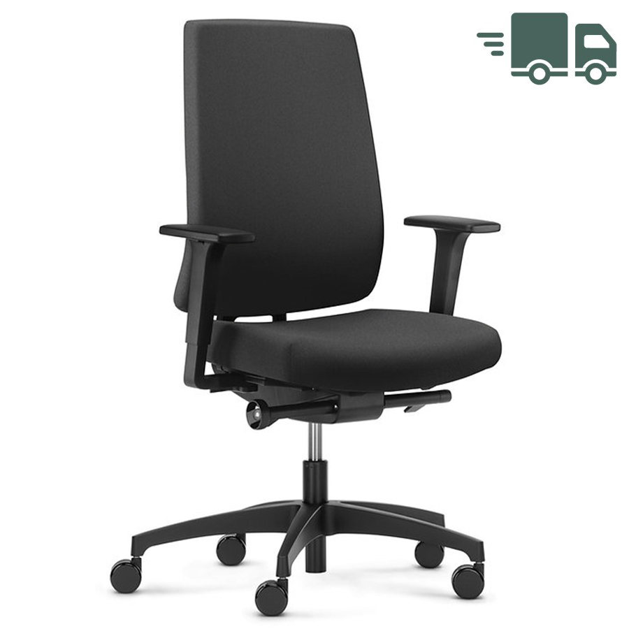 Dauphin Indeed operator 7046 schwarz mit Polsterrückenlehne