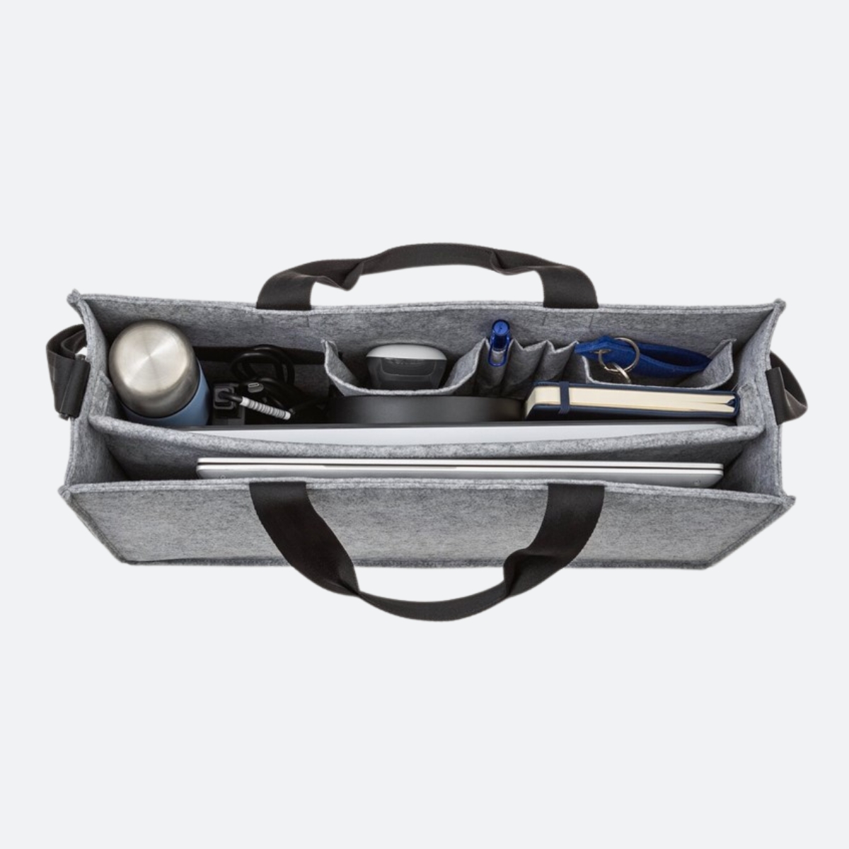 SIGEL Desk Sharing Bag Classic L | Büro Tasche für mobiles Arbeiten | hellgrau