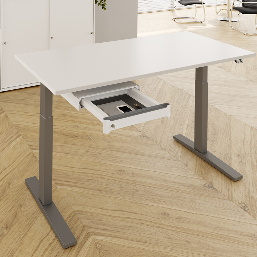 RWH Action Schreibtisch elektrisch verstellbar - weiß/graphit