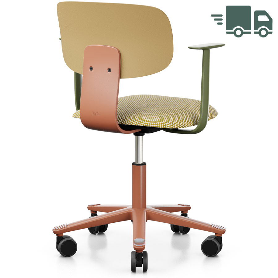 HAG Tion 2140 Bürostuhl mit Armlehnen Harvest - Sitz Stoff Sisu 405 - Rückenschale Kunststoff