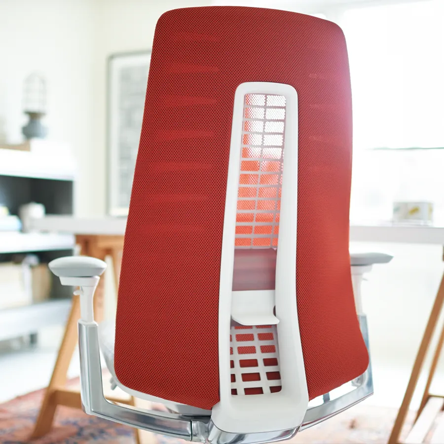 HAWORTH Fern Bürodrehstuhl - Beispielbild verstellbare Lordosenstütze im Rücken