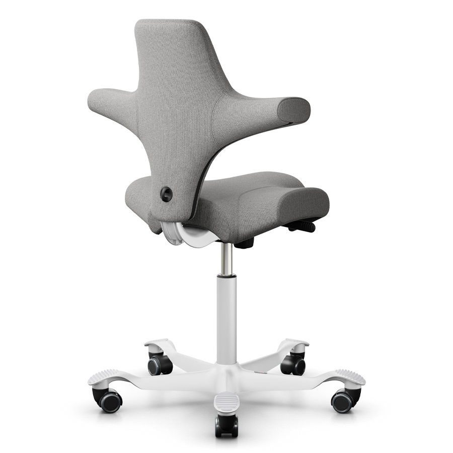 HAG CAPISCO 8106 Stoff Cura hellgrau mit Sattelsitz - Gestell weiß