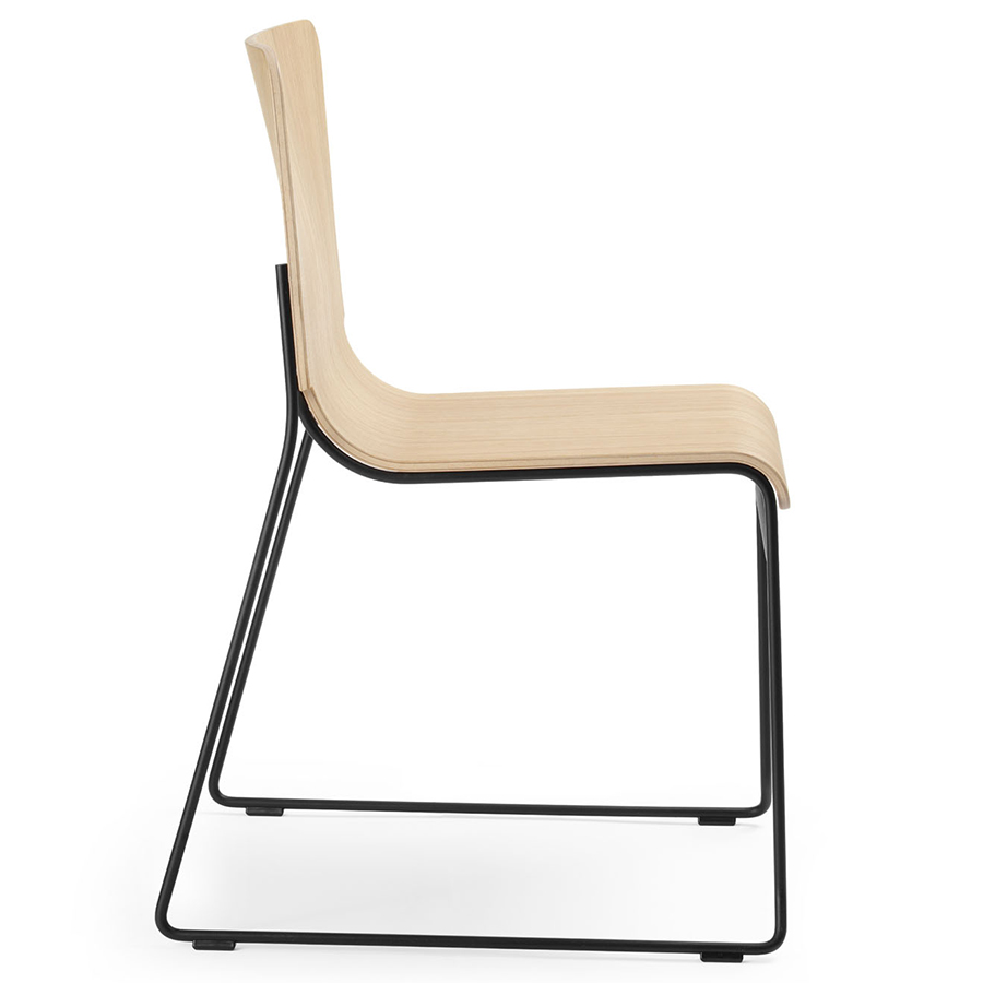 Bejot Wei WE 271 Kufenstuhl Sitzfläche Eiche natur ONB, Gestell schwarz