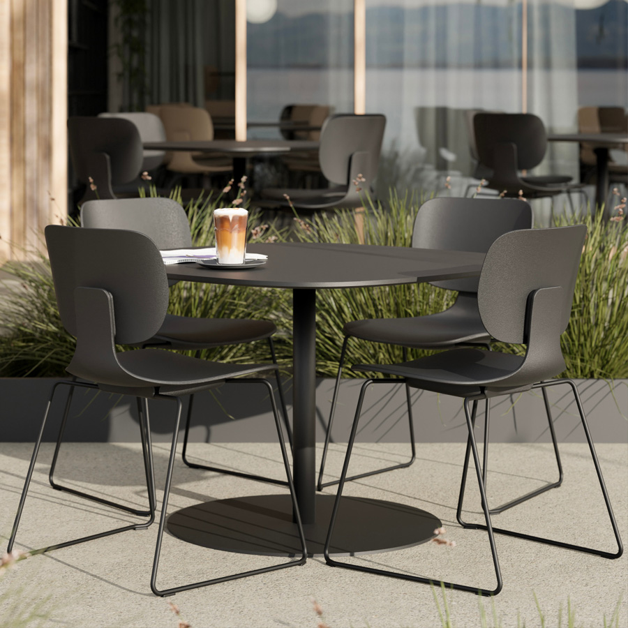 Klöber CoMeet com55O | Kufengestell Schwarz | Beispieltisch