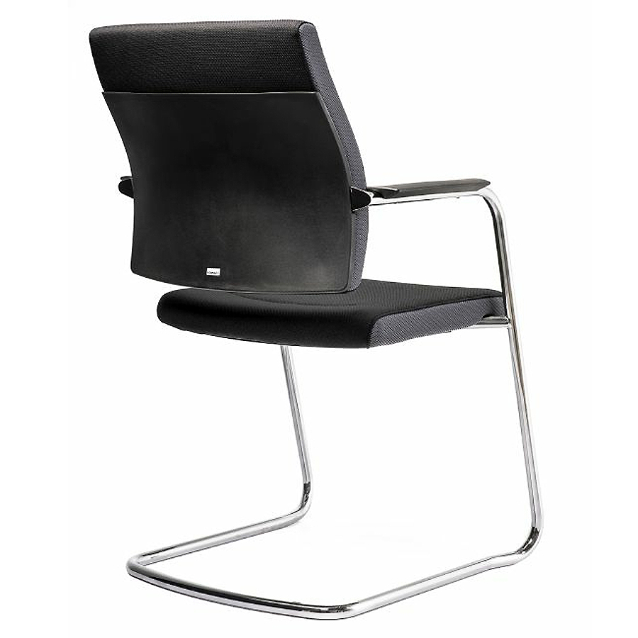 Interstuhl Besucherstuhl Famos F550 Stahlrohr-Freischwinger - seitliche Rückansicht