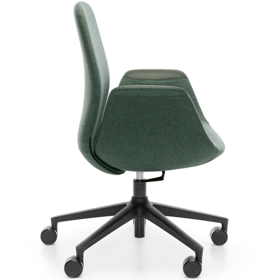 Profim ElliePro 20ST Bezug grün mit Armauflagen Leder - Fußkreuz schwarz - Seite