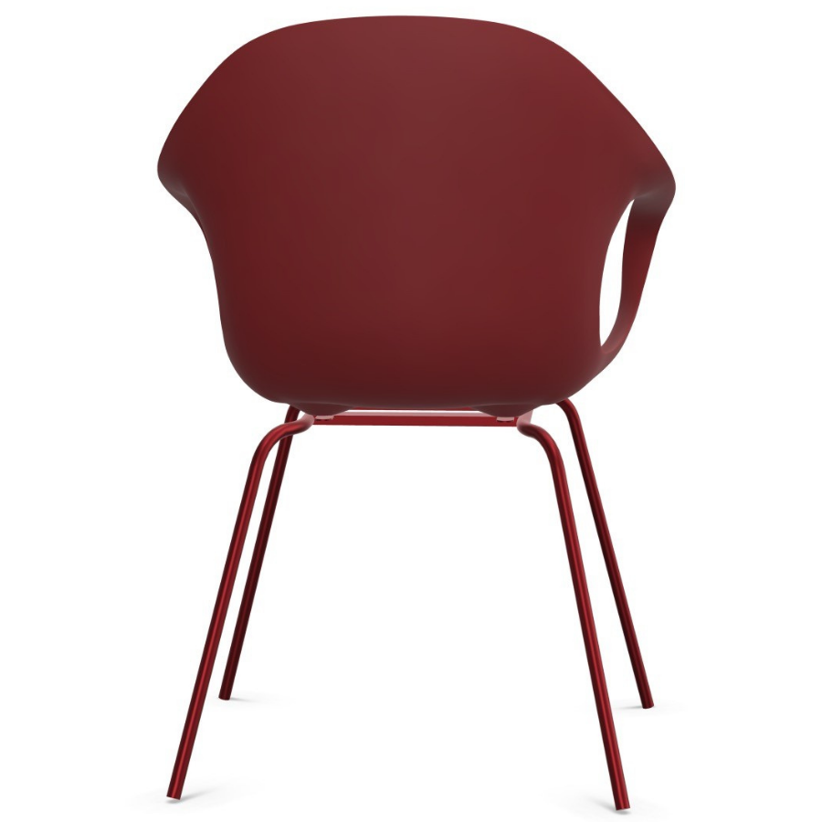 Kristalia ELEPHANT Stuhl mit Vierfußgestell Farbe rot - Rückansicht