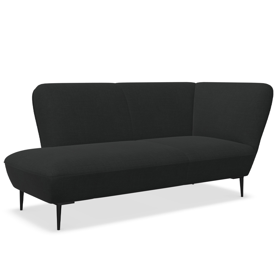 W. Schillig Chaiselounge Ella mit Metallfüßen - schwarz - Seitenteil rechts