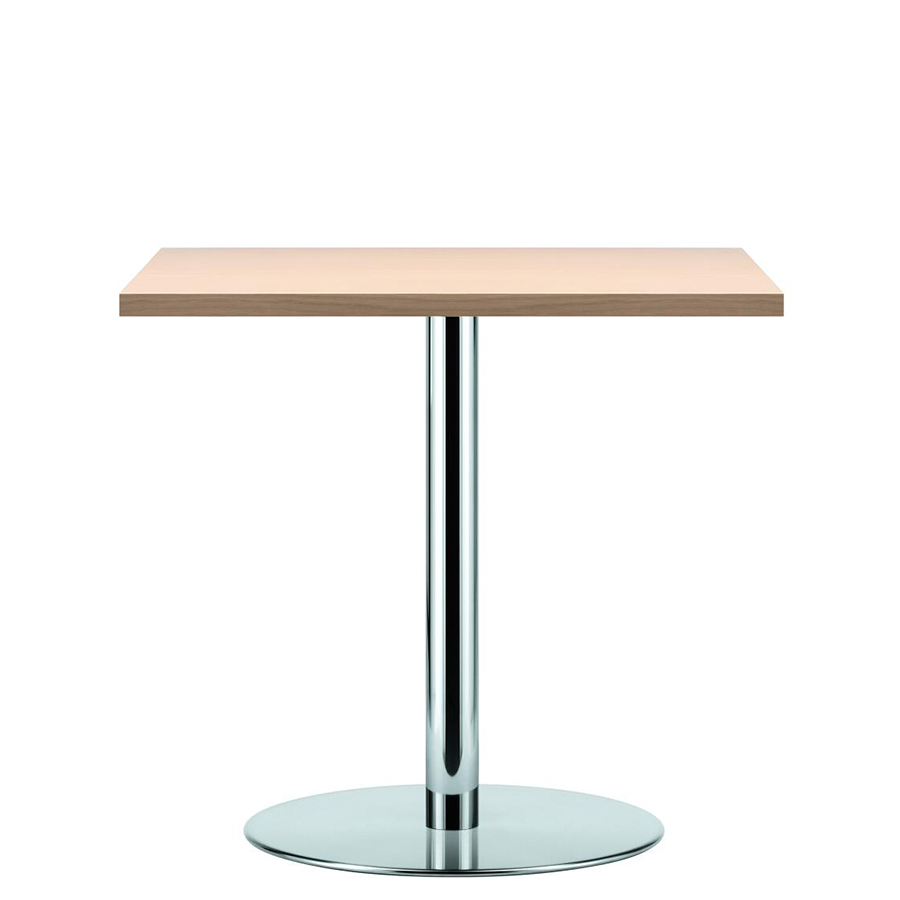 Thonet S 1123 Tisch Höhe 75 cm, Tischplatte Buche klar lackiert, Gestell chom, Tischplatte gerade Kanten