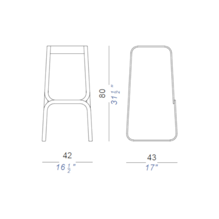 Barhocker Continuum Maße Höhe 80 cm