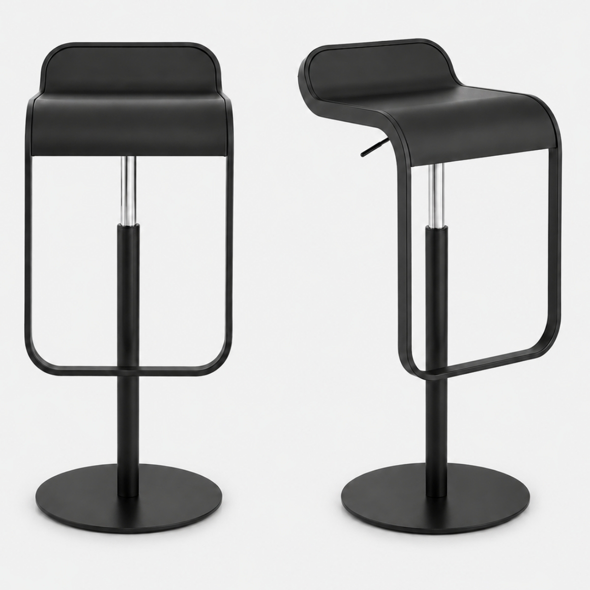 lapalma LEM S80 Barhocker Sitz schwarz lackiert Gasfeder chrom Gestell schwarz-