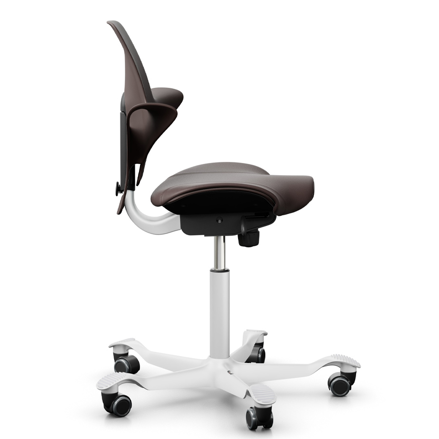HAG CAPISCO PULS 8020 braun mit Leder braun - Gestell weiß Special Edition - Seitenansicht
