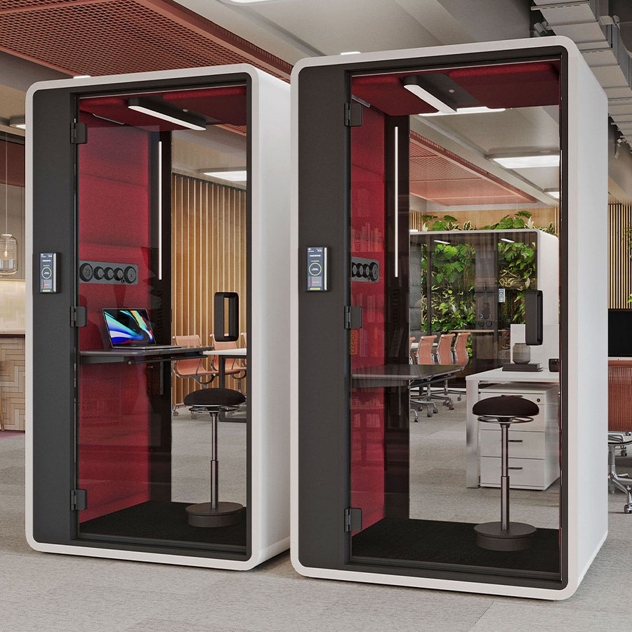 Hushfree.S Akustikbox Korpusfarbe weiß, Stoff Rot