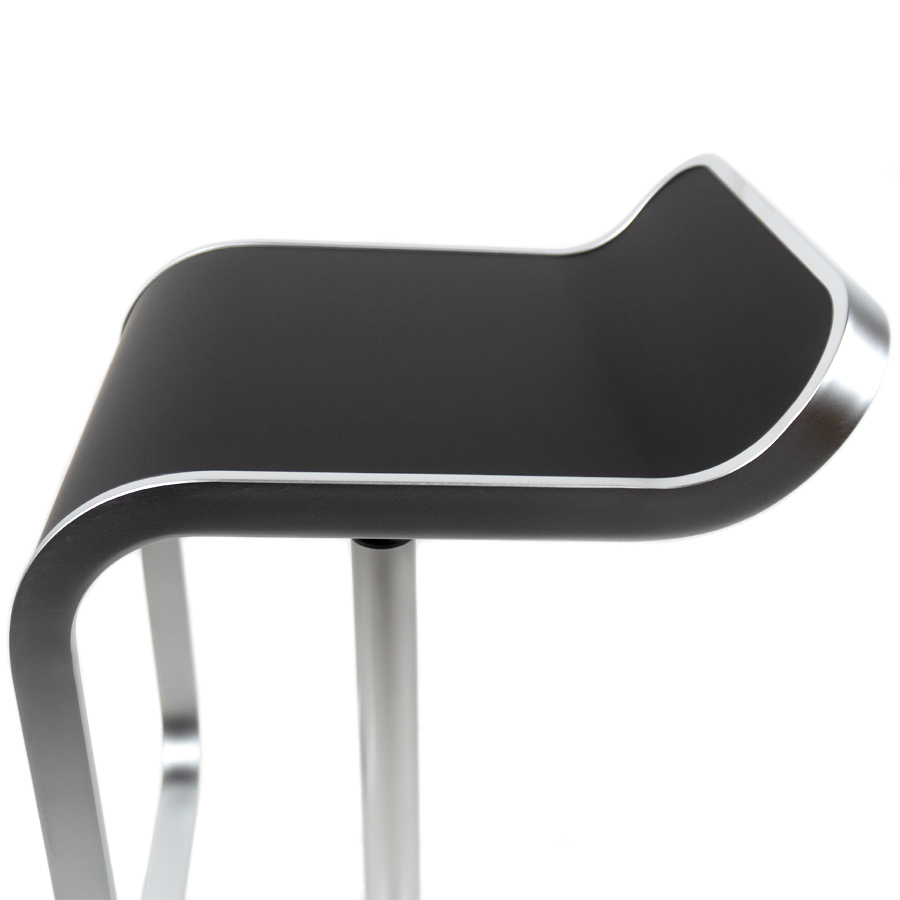 Lapalma LEM Barhocker | Sitzfläche Fenix Laminat schwarz | Rahmen und Gasfeder verchromt