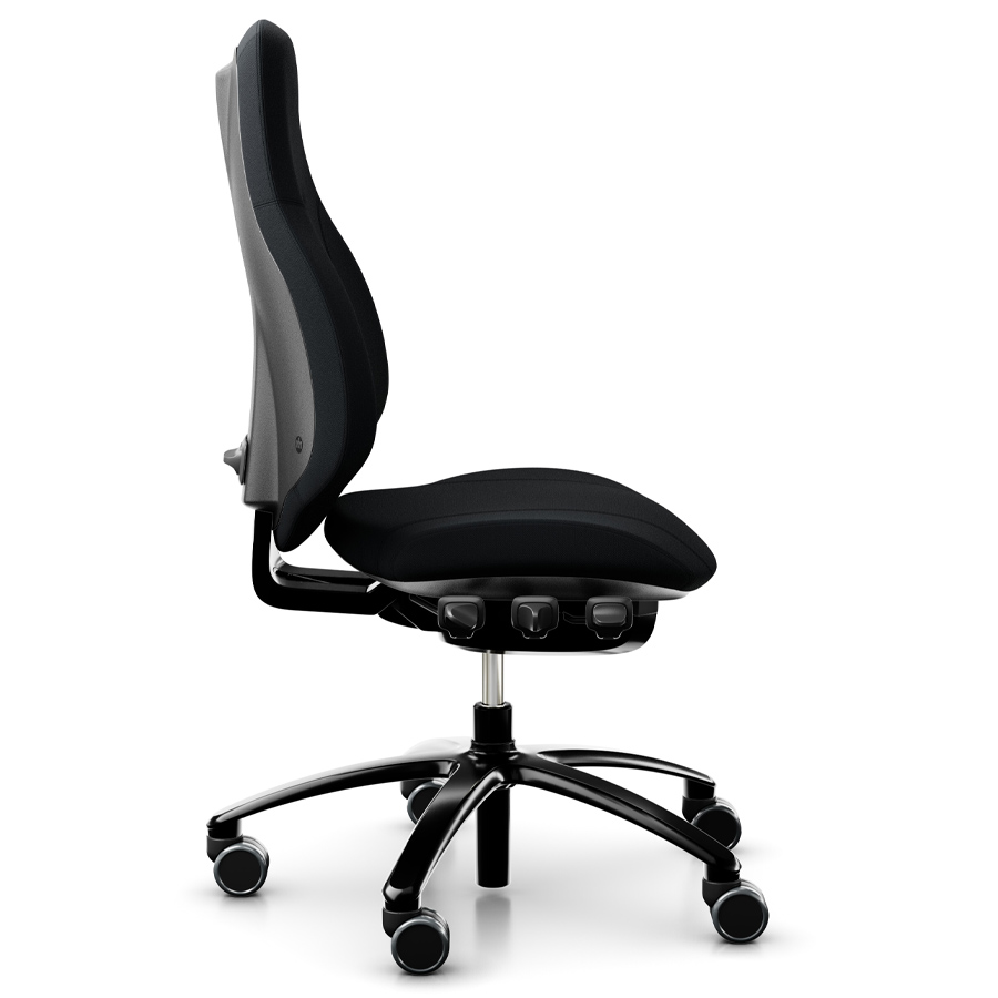 RH Mereo 220 mit hoher Rückenlehne - Stoff select schwarz - Seitenansicht