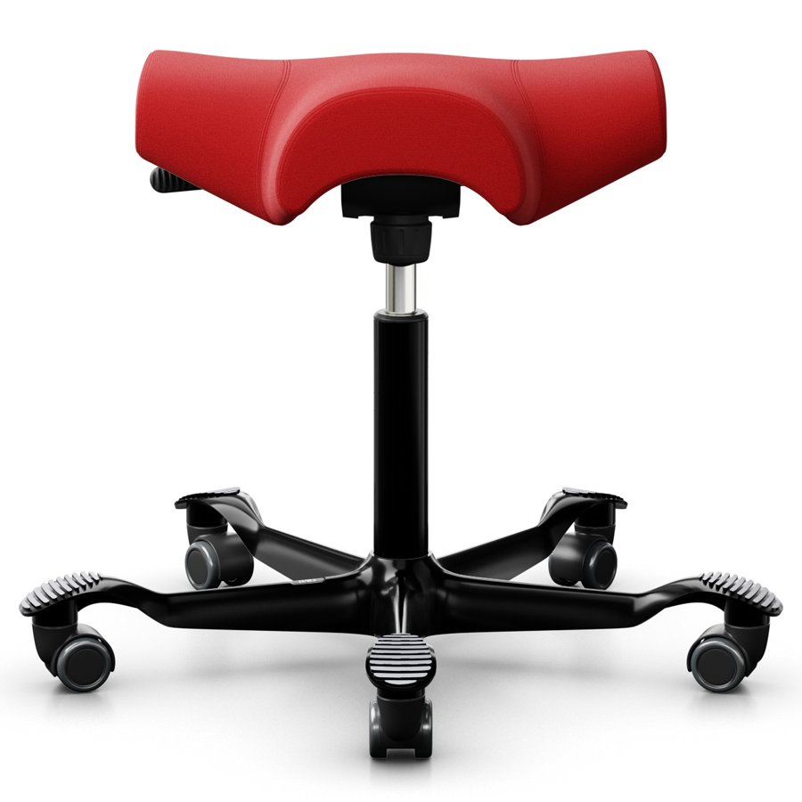 HAG CAPISCO  8105 Hocker Stoff Xtreme rot - Gestell schwarz - Frontansicht