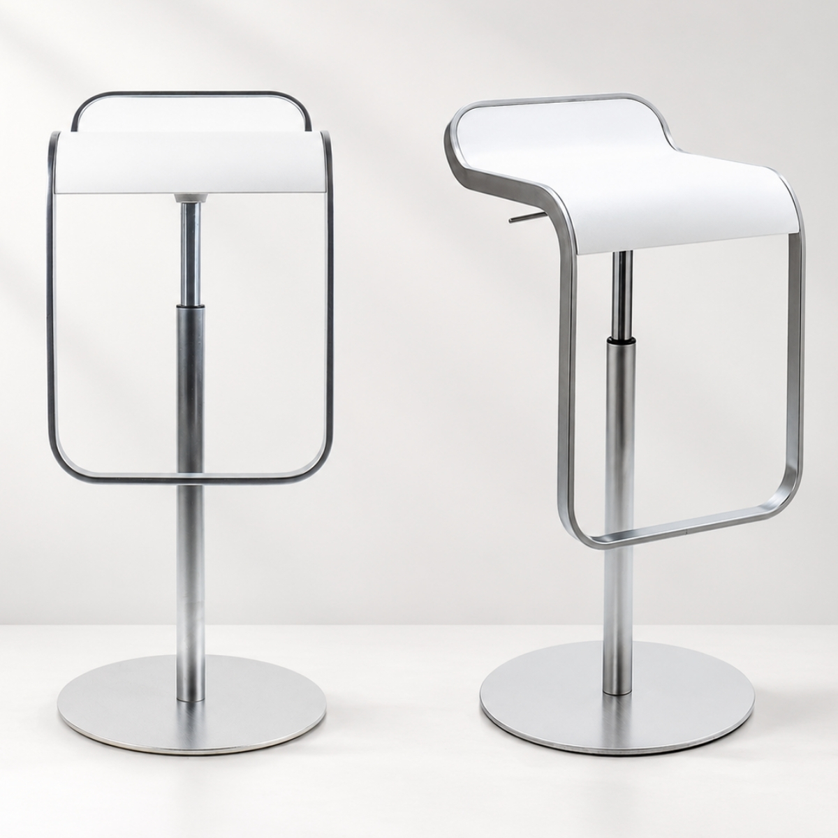 lapalma LEM S80 Barhocker | Sitz weiß lackiert | Gestell verchromt