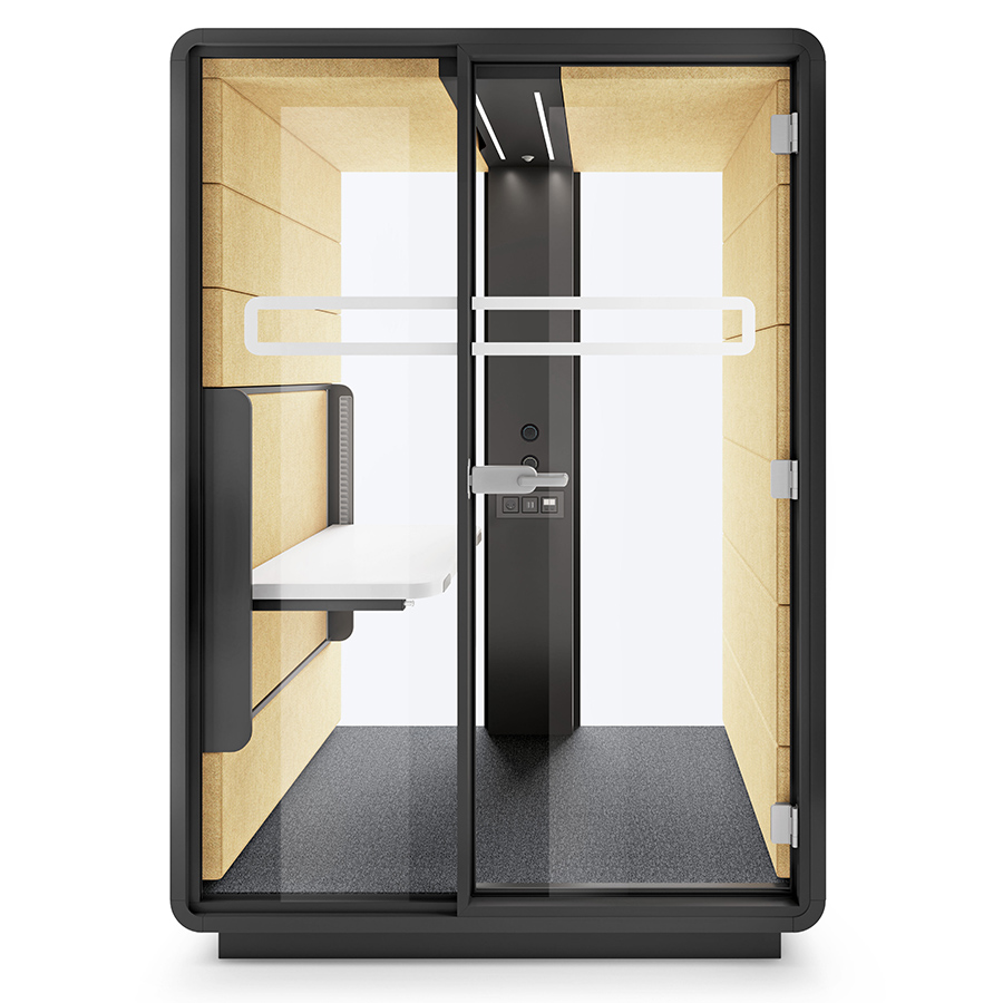 Hushoffice Hushwork.sit&stand Akustikbox konfigurierbar in Wool Mustard