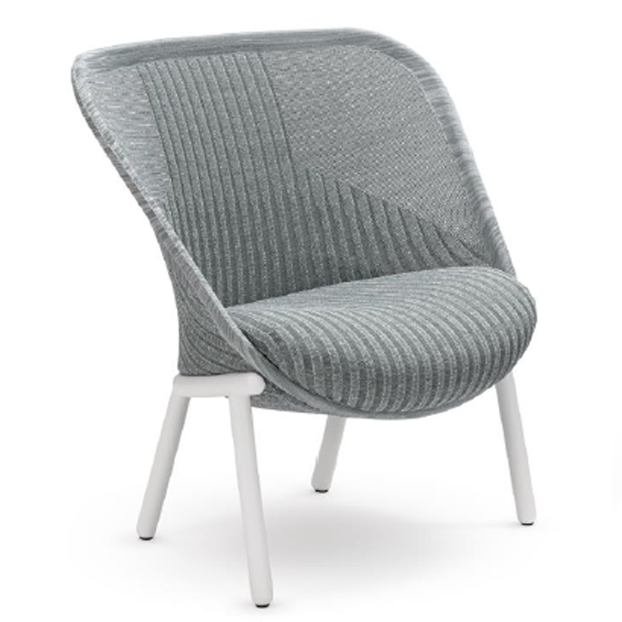 Haworth Cardigan Lounge | Strick grau | Gestell weiß