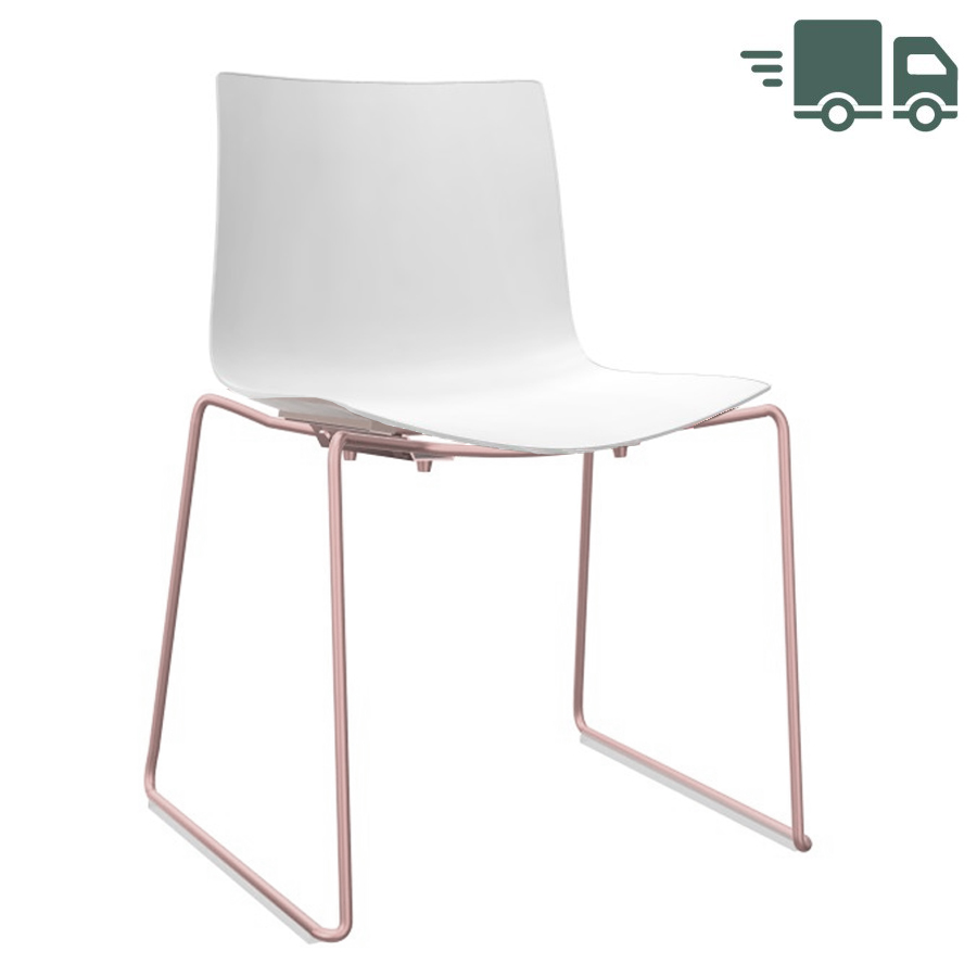 ABVERKAUF: Arper CATIFA 46 0278 bicolor Kufenstuhl in Altrosa