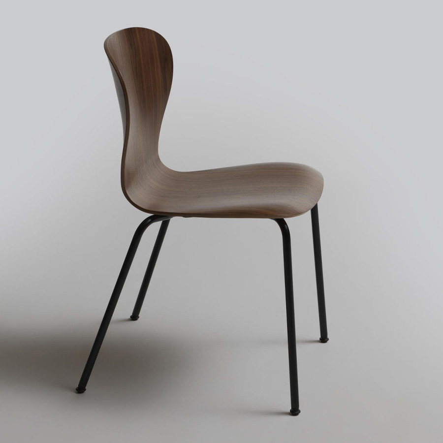 THONET S 220 Formholz-Stuhl | Nussbaum klar lackiert | Seitenansicht