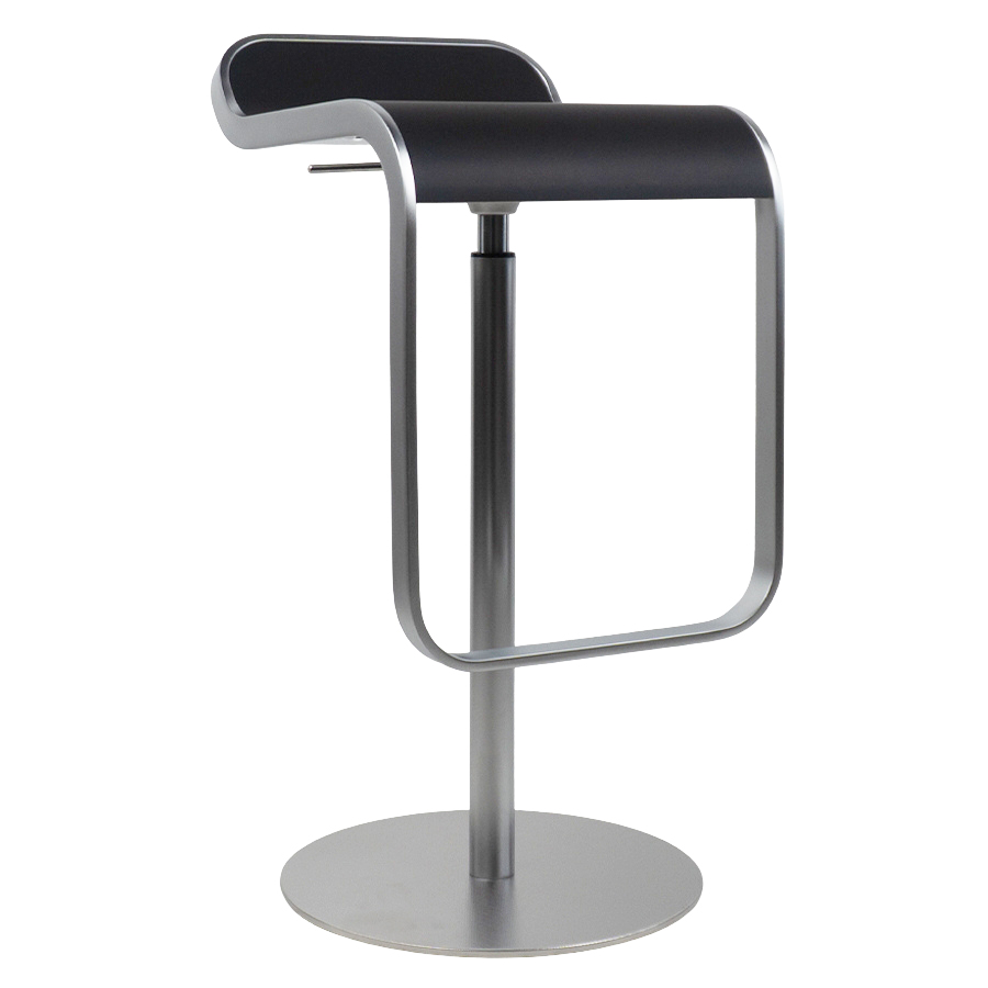 Lapalma LEM Barhocker | Sitzfläche Fenix Laminat schwarz | Rahmen und Gasfeder verchromt