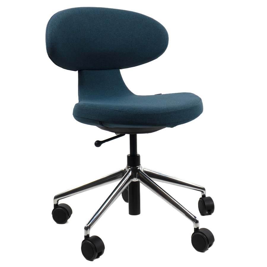 Girsberger SIMPLEX 3D Homeoffice Bürostuhl - Bezug Tangent blau - Fußkreuz Alu poliert