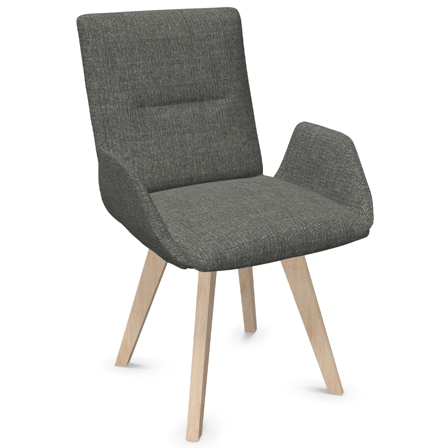 W. Schillig Chevalier Stuhl mit Armlehnen und Holzgestell