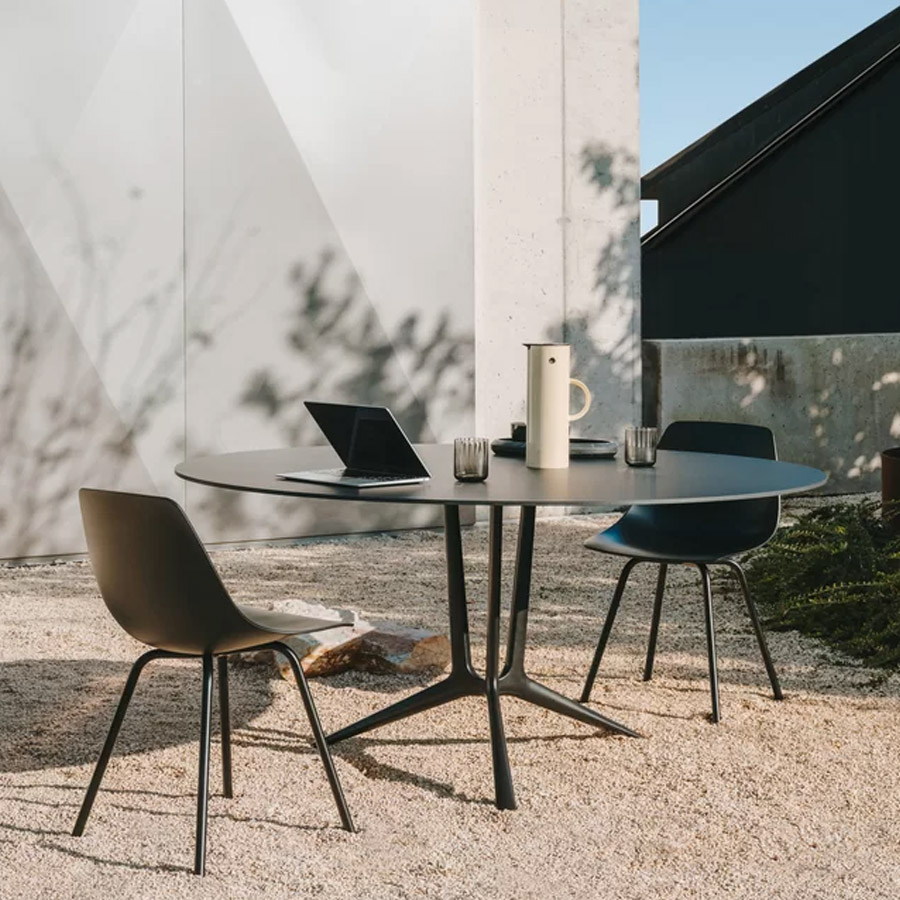 lapalma Trail Tisch Outdoor | Platte rund | Fenix HPL schwarz | Beispielbild