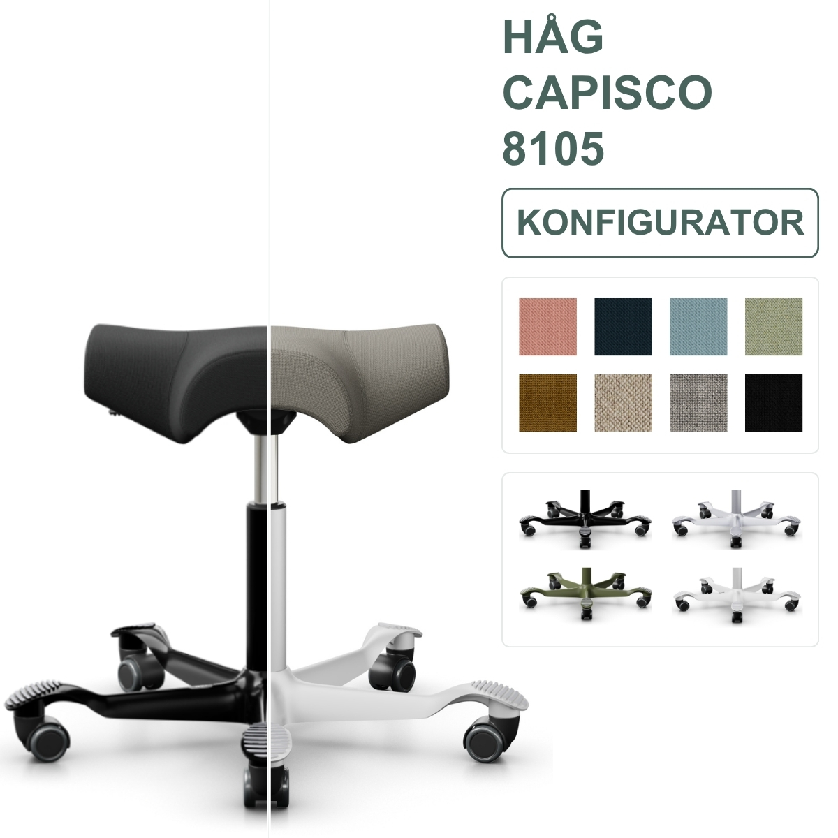 HÅG Capisco 8105 | Konfigurator | alle Varianten wählbar