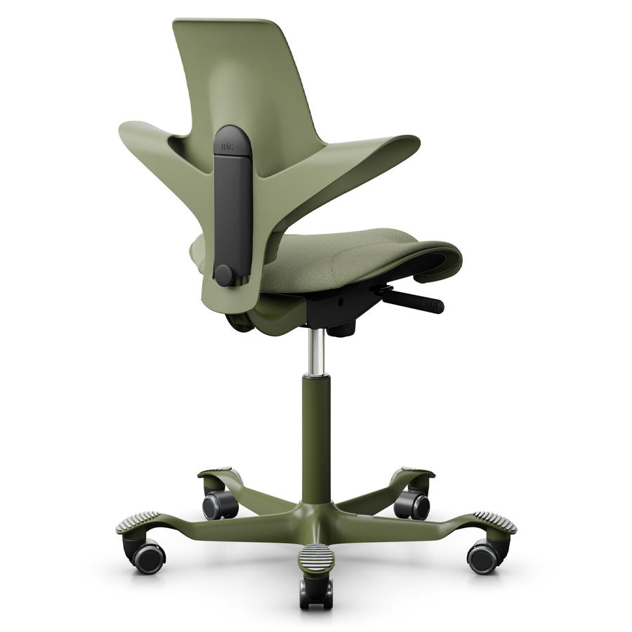 HAG Capisco Puls 8020 | Schale Moss | Bezug Capture Grün-Grau | Gestell Moss Grey | Rückseite