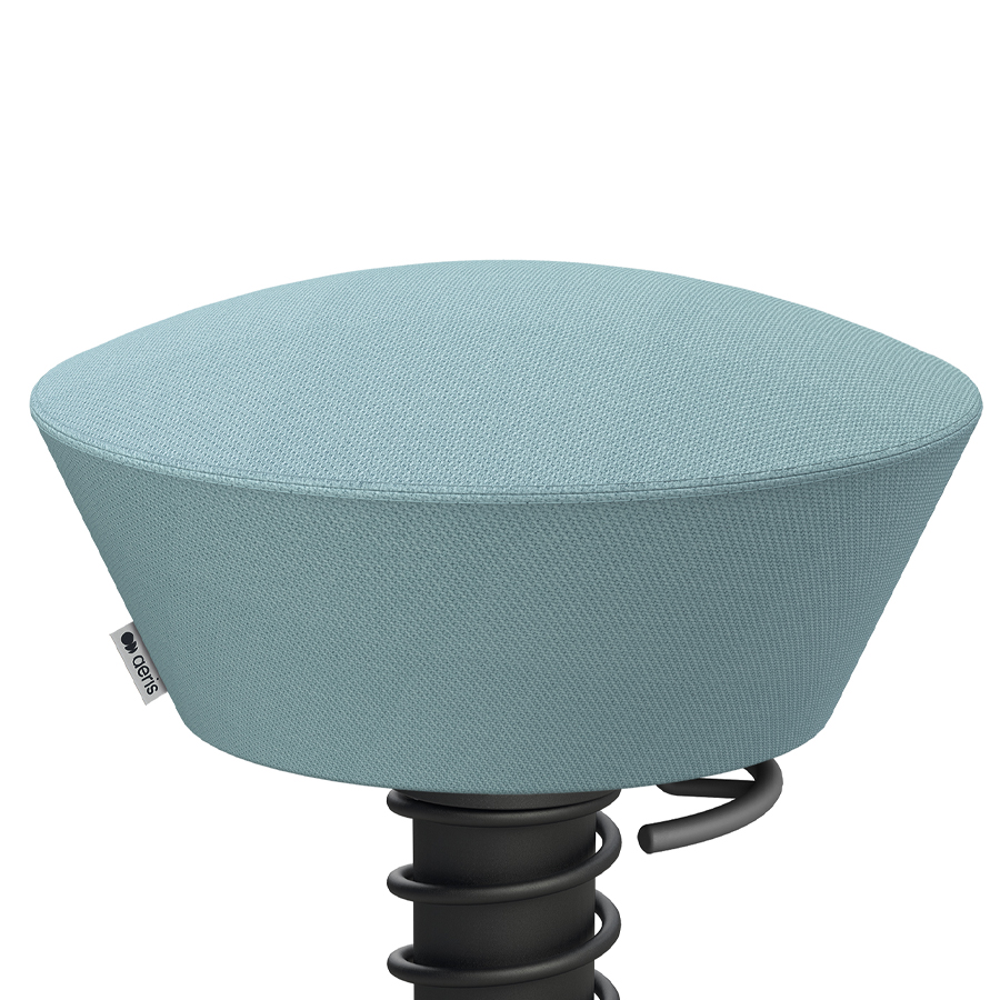 Aeris Swopper Select Wolle pastellblau - Rollen - Gestell schwarz - Nahaufnahme