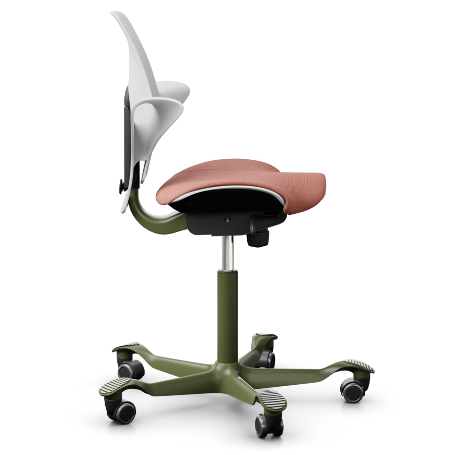 HAG CAPISCO PULS 8020 | Schale weiß | Bezug Select rosa | Gestell Moss Grey | Seite
