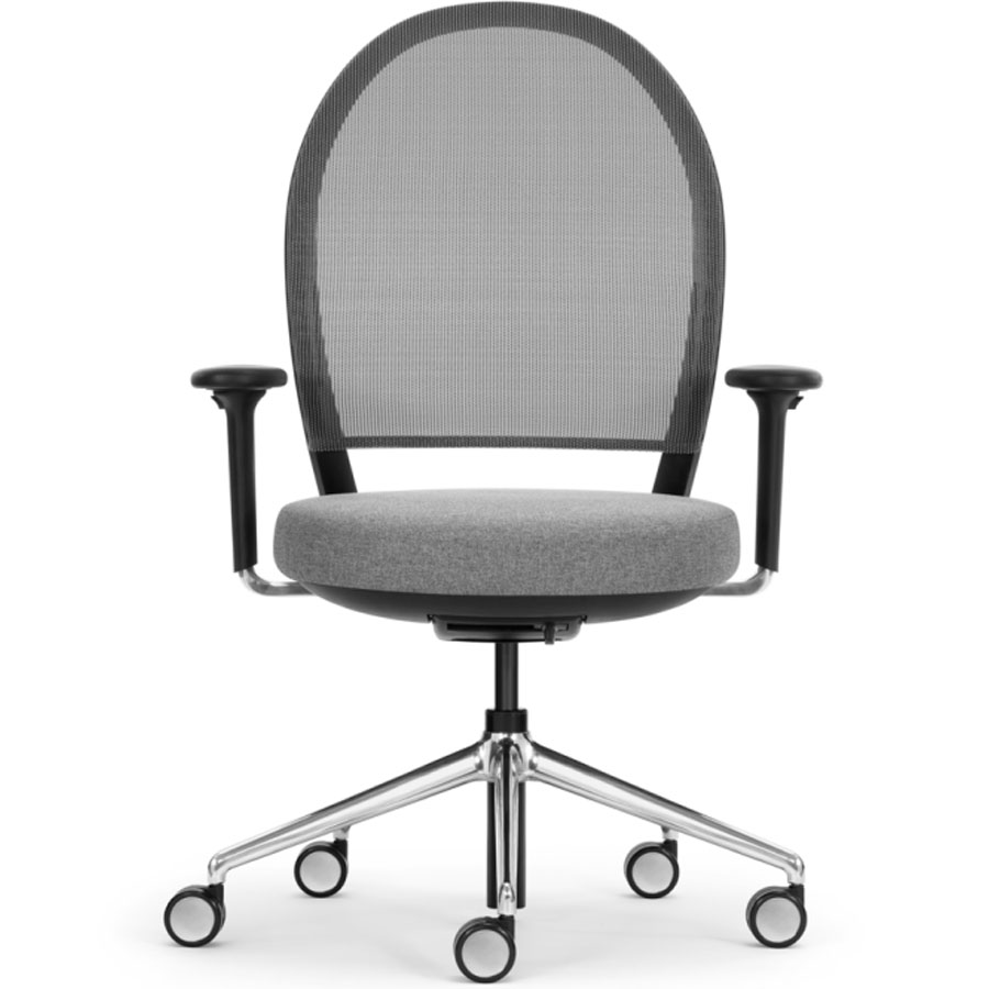 Girsberger Marva Netzrücken-Bürostuhl Homeoffice Stoff Remix 123 mit Armlehnen - Frontansicht