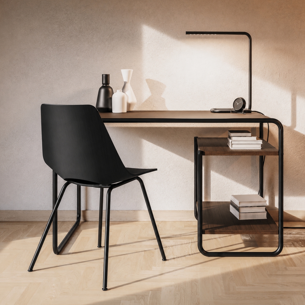 THONET S 661 Stahlrohrstuhl | Edelholz Eiche schwarz | Gestell schwarz