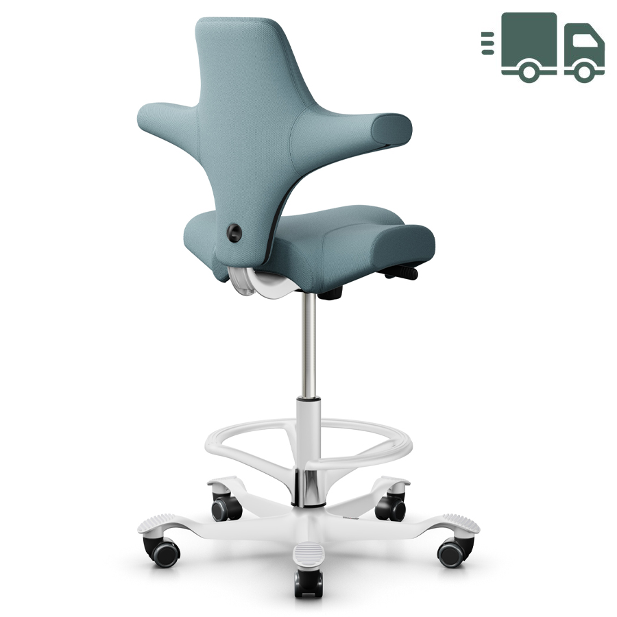 HAG Capisco 8106 Stehhilfe mit Fußring - Bezug Select 67098 - Gestell und Fußring weiß