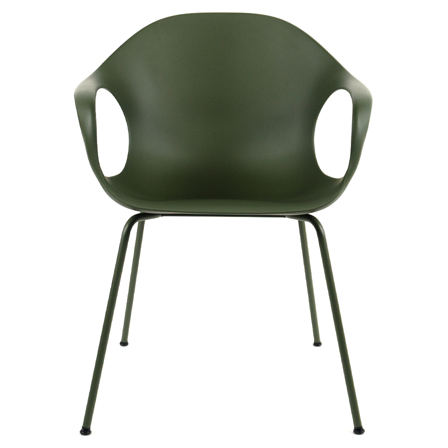 Kristalia ELEPHANT Stuhl mit Vierfußgestell Farbe olivgrün - Frontansicht