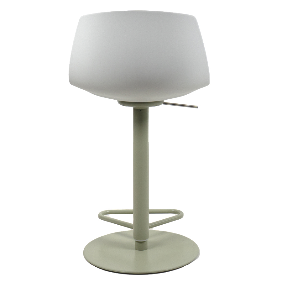 lapalma MIUNN S104 Barhocker | Baydur weiss | Gestell Pistazie | Platte rund | unterste Gasfederposition