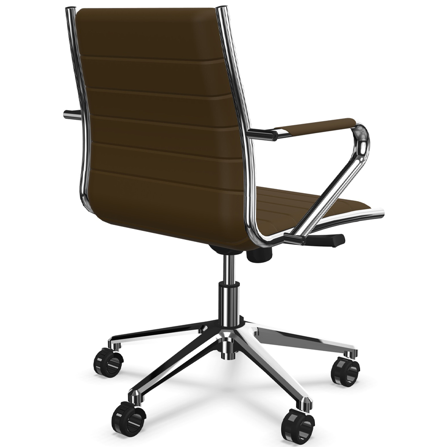 Sitland Classic Managerstuhl Leder dunkelbraun mit Armlehnen - Rückansicht
